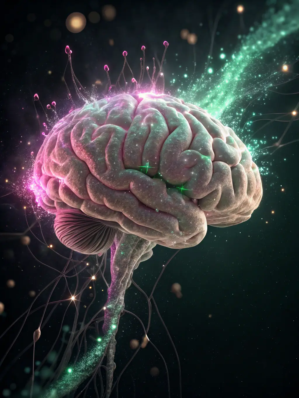 A stylized graphic representing a memory chip or database, with lines connecting it to a person's head, symbolizing long-term memory and personalized assistance.